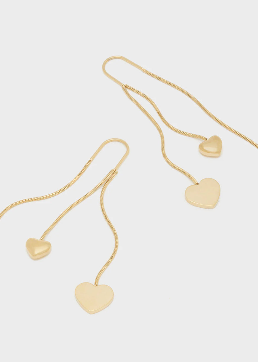 Orecchini Lunghi Due Cuori Nalì