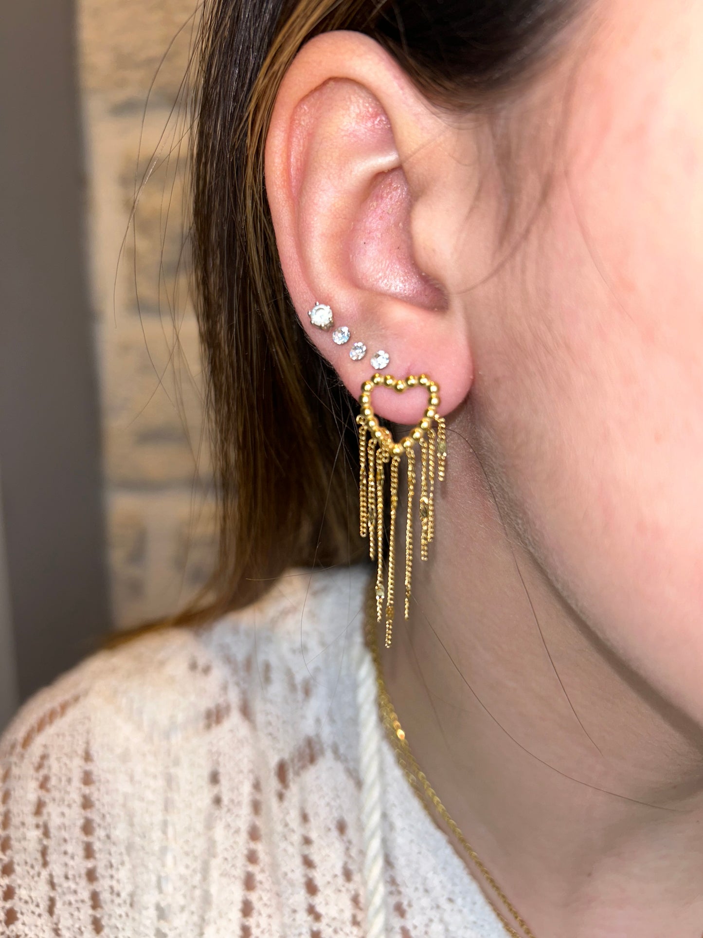 Leaning Heart earring