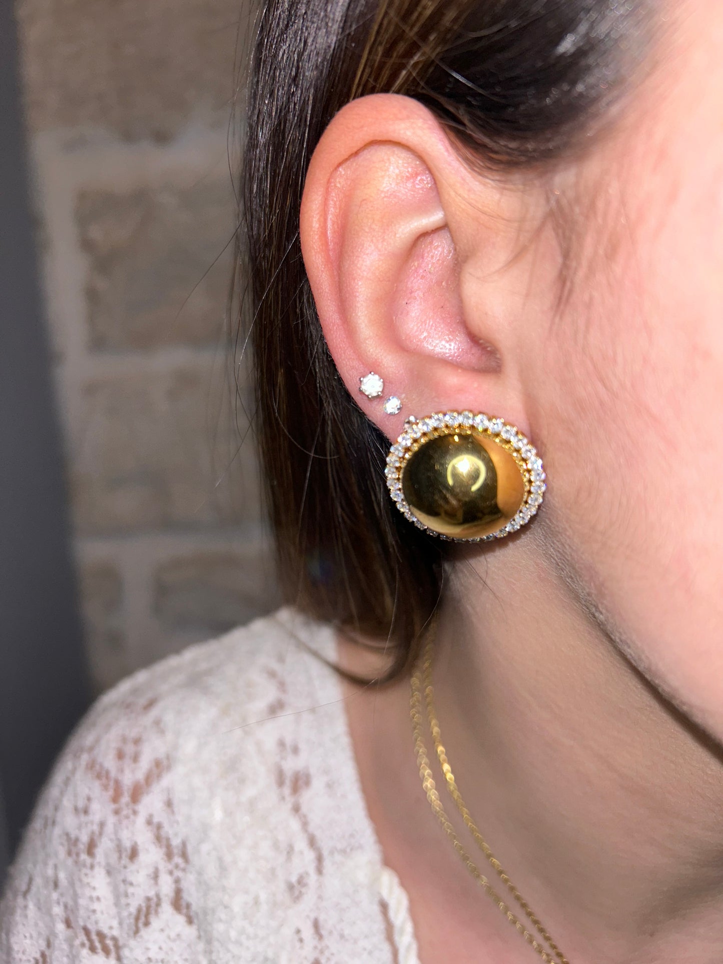 Shiny Button Earring